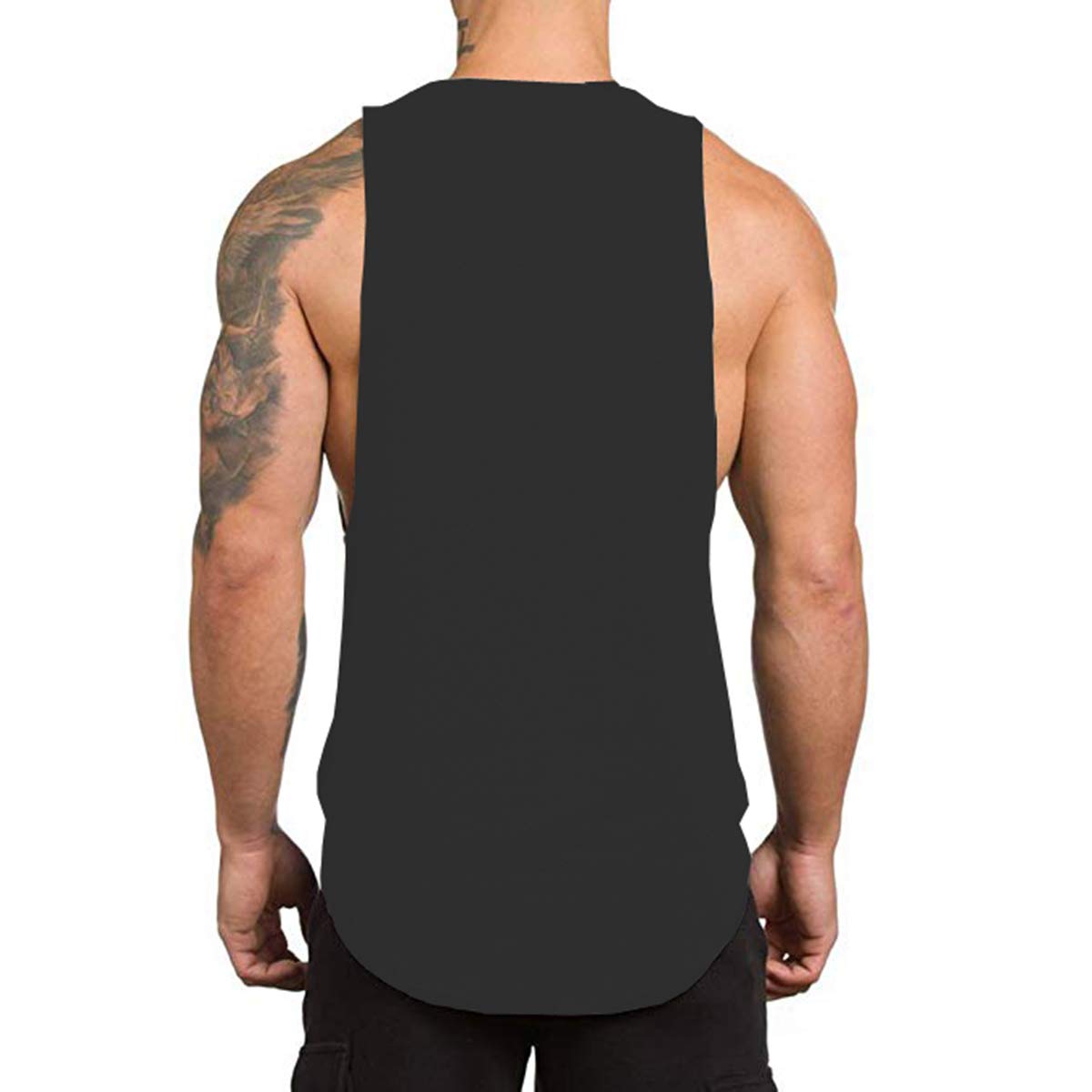 Muscle Killer 3 Pack Men's Muscle Gym Workout Stringer Tank Tops Bodybuilding Fitness T-Shirts (Black+Gray Green+ALOT,Large)