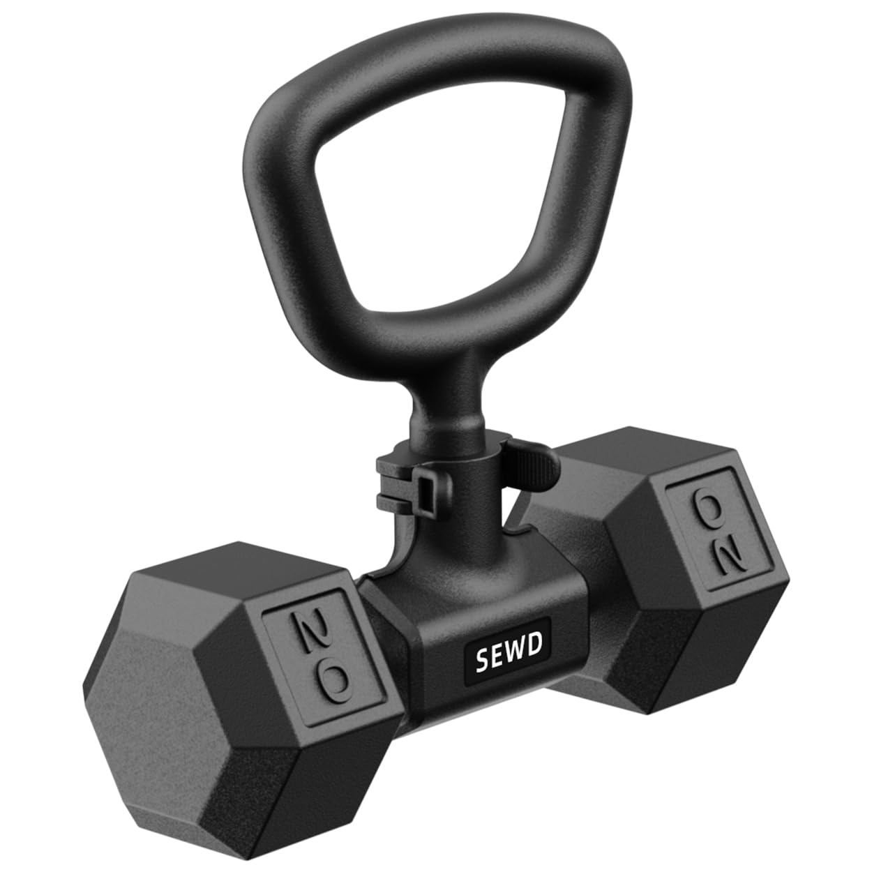 Convert Dumbbells into Kettlebell by SEWD – Adjustable Weights & Up to 220LB Capacity Kettlebell Handle for Weight Lifting, 90-Degree Rotating Handle, Compatible with Dumbbells (max 1.5" handle diameter, min 4.5" handle length）