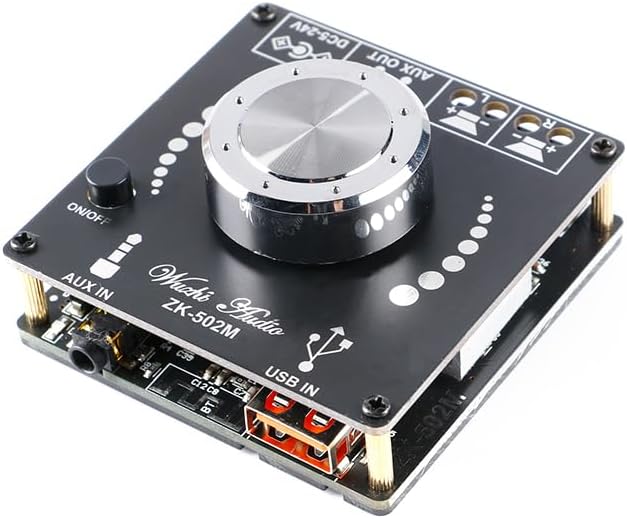 ZK-502M 50W+50W 2.0 12V 502M Bluetooth-Compatible Amplifier Mini Stereo Dual Channel AMP Power Output DC AUX USB Input