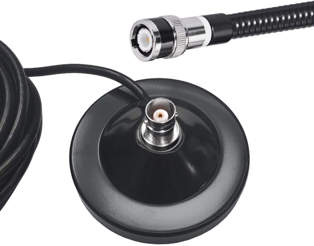 BINGFU 27MHz PL259 Magnetic Base CB Antenna with BNC & Male Connector for Cobra Midland Uniden Maxon President Handheld