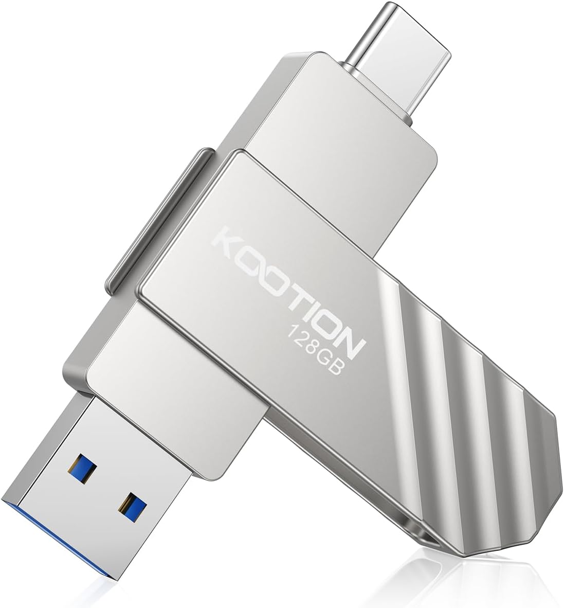 KOOTION 3.2 128GB, 450 USB Flash Drive Up to MB/S Read Speed USB C Memory Stick, Dual USB C Thumb Drive with USB Type-C