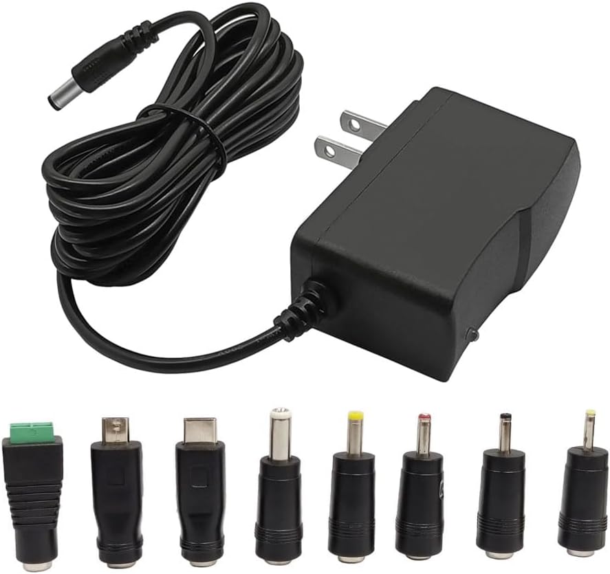MTYTOT 5V 1A 10ft 100V-240V 5 1Amp 0.5A 8TIPS (10ft Long Power Supply Adapter AC to DC Volt Replacement Power Cord
