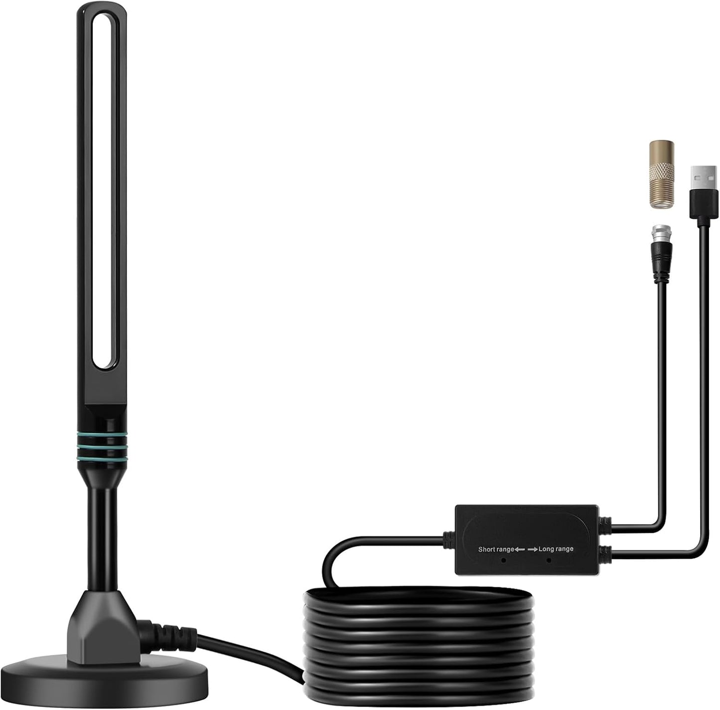 Misswowo Indoor & Outdoor TV Antenna for Smart TV, Latest Ring-Shaped Design Receive More Local Channels, Full Aluminum