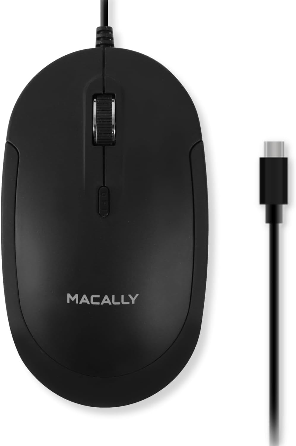 Macally 4 Wired USB C Mouse for Mac and PC - Slim, Quiet, and Reliable - DPI Mode Type C for Laptop, MacBook Pro/Air