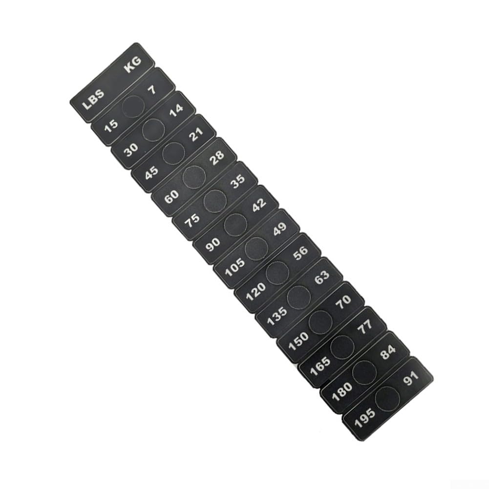 Gym Weight Stack Number Stickers for Fitness Equipment PP Plastic Labels for 15-195 lbs Training Weights Clear Marking for Quick Identification