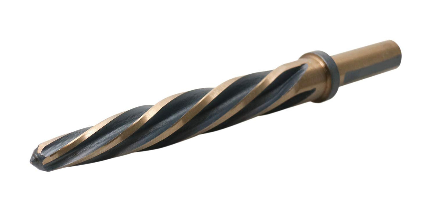 Accusize Industrial Tools - 4 Pc High-Speed Steel Spiral Flute Car Reamer Set, Gold Oxide Finish, Sizes 3/8", 1/2", 5/8", 3/4", Fits 3/8'' & 1/2'' Chuck, 0522-1800