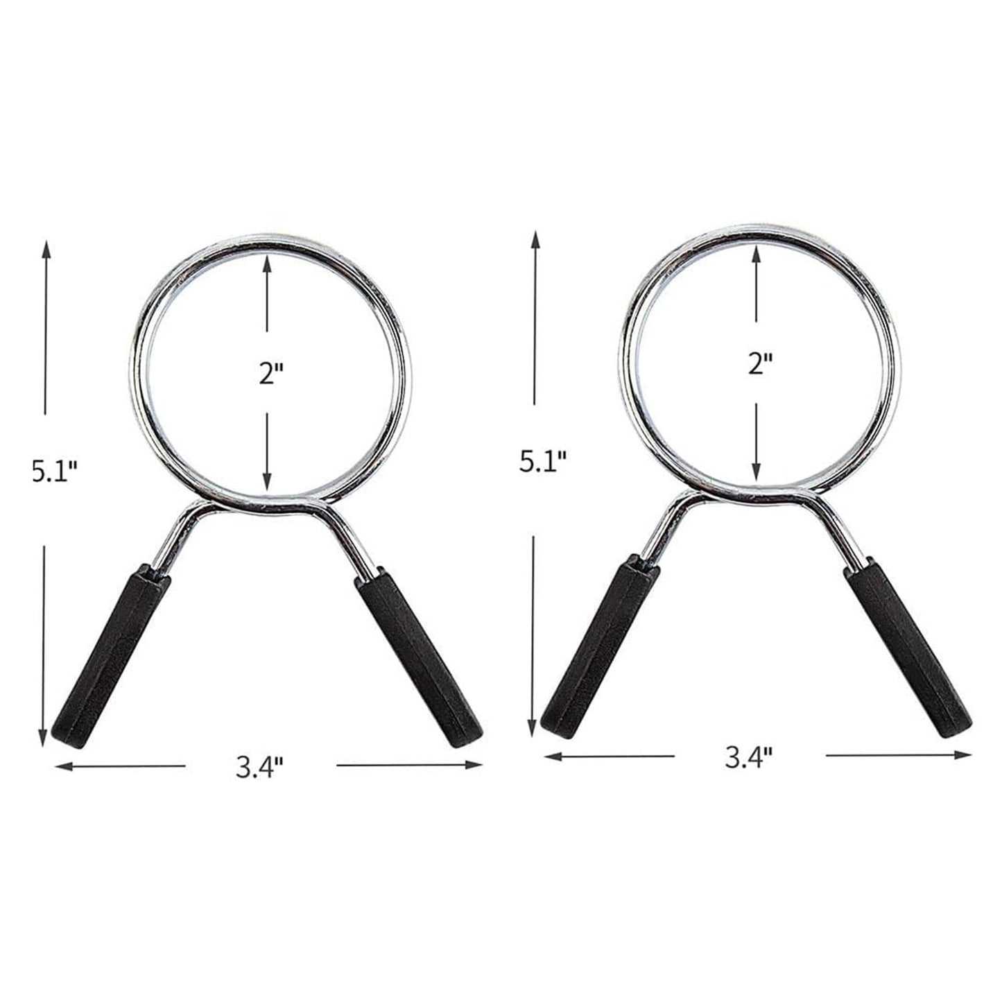 EastyGold Barbell Spring Clip Dumbbell Circlip Collars Olympic Barbell Weight Bars Weightlifting Clamps Clips 2 Inches Lock Buckle for Fitness Exercise Strength Training Gym Accessory 1 Pair