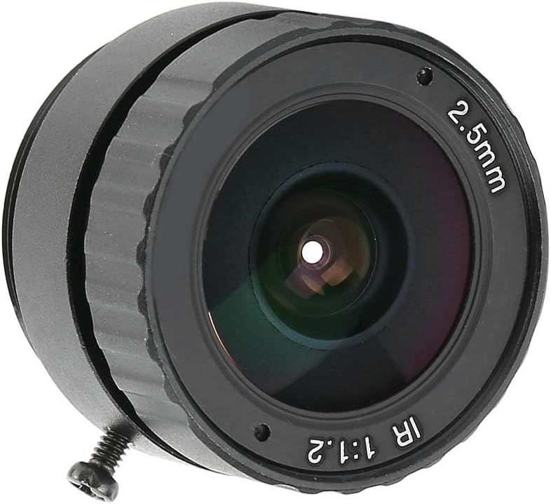 TEUOPIOE 2.5mm 3MP 2.5mm 3MP F1.2 1/2.5 Camera Lens, Definition HD CS Mount Focus Fixed CCTV Lens for Camera