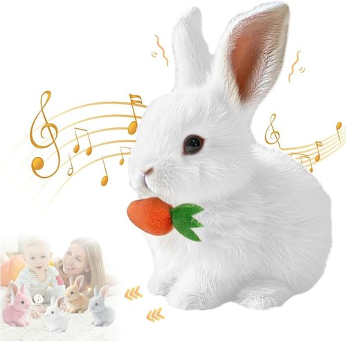 Bunny Realistic Bunny Toy - Interactive Hopping & Talking Easter Bunny for Kids | Educational Fun with Carrot