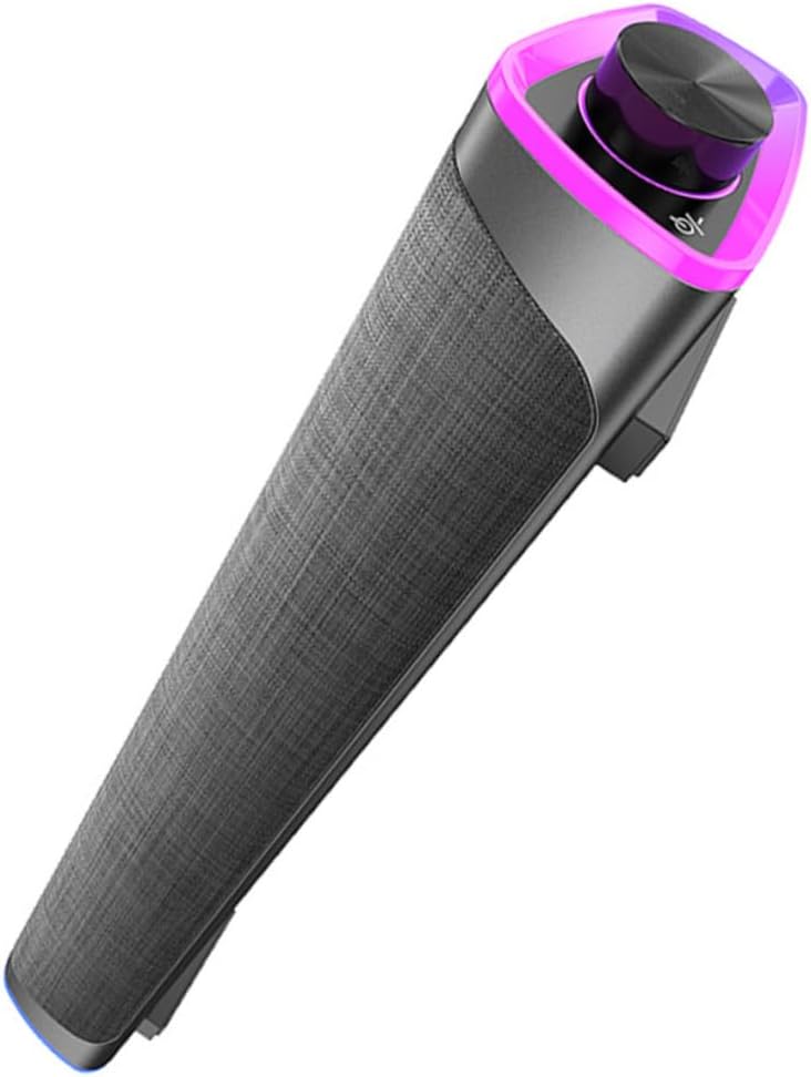 Gatuida 3D Wired Soundbar Speakers for Desktop Black Surround Sound Audio System Dual Drivers USB Powered Compatible