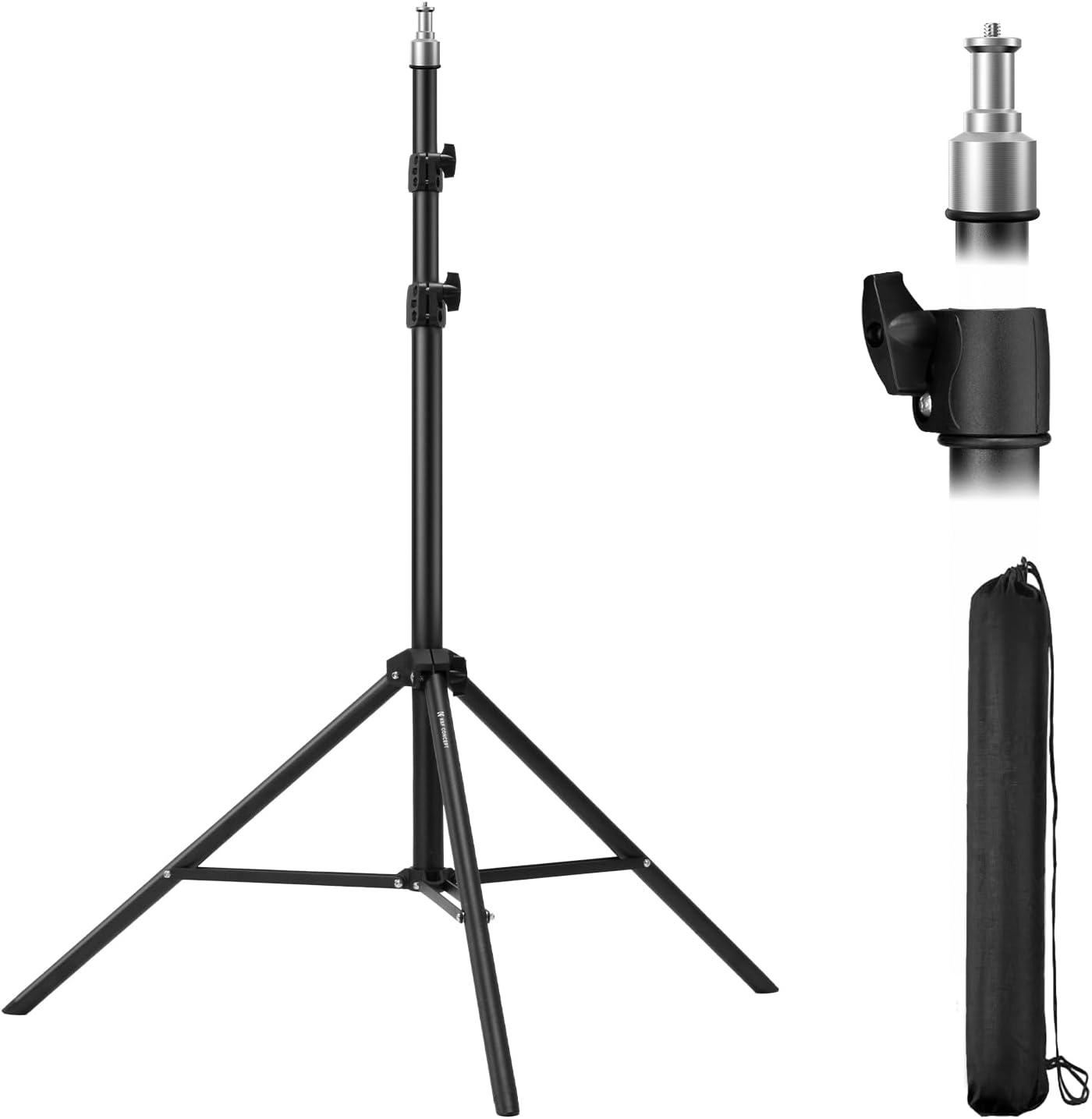 K&F CONCEPT 6.5ft/2M 1/4" Light Stand for Photography, Portable Extendable Photo Video Tripod Stand, Lighting Tripod
