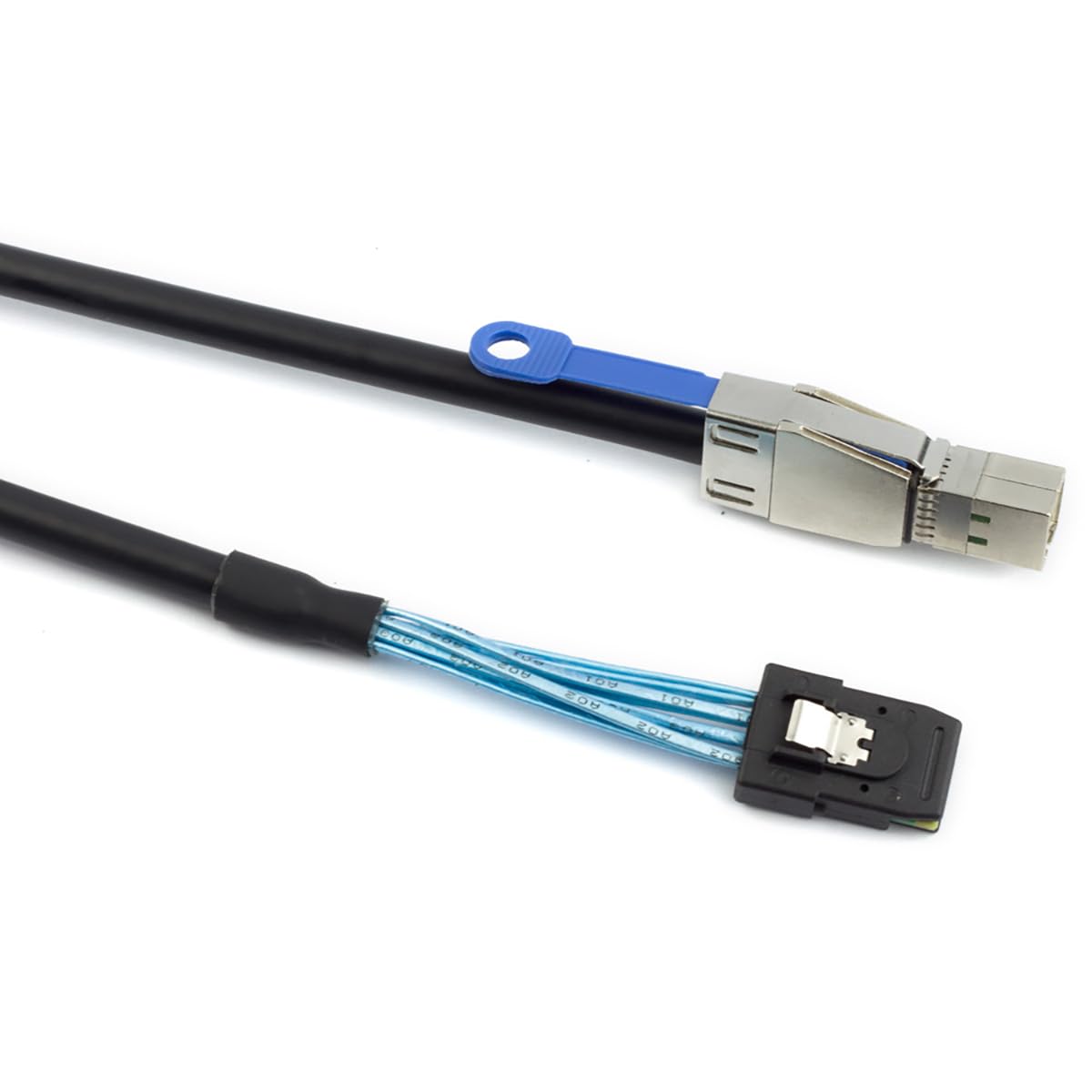 SFF-8644 SFF-8087 12Gbps 28AWG 10 (1M) Mini SAS HD with IC to Server Stacking Cable High Speed Ohm Data Cable, Black