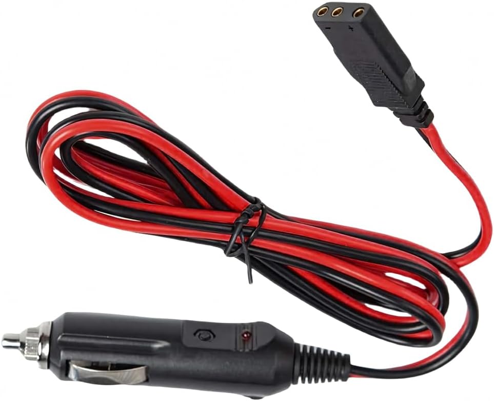 WoTravelPaL 3-Pin 2-Wire 16AWG 59 Inch, CB Radio Power Cord with Cigarette Lighter Plug, Fused Cable, Heavy-Duty Copper