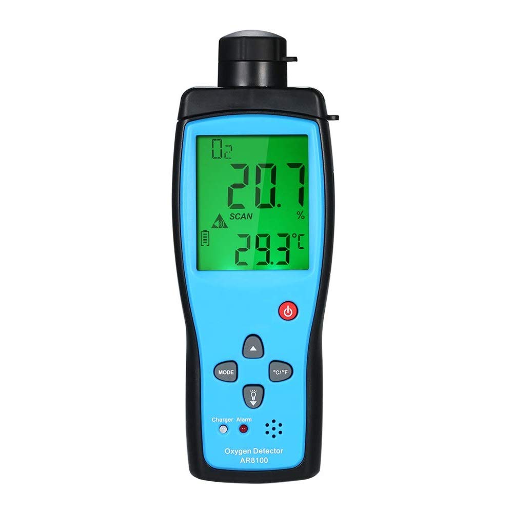 Cheffort Handheld Oxygen Gas Meter, Professional O2 Tester with Digital LCD Screen, 0-25% Vol Measurement Range for Industrial & Professional Testing