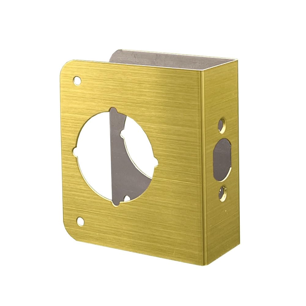 SUMBIN Door Guard Reinforcer 1-3/8-Inch Thick by 2-3/8-Inch Backset 2-1/8-Inch Bore with Satin Brass Color