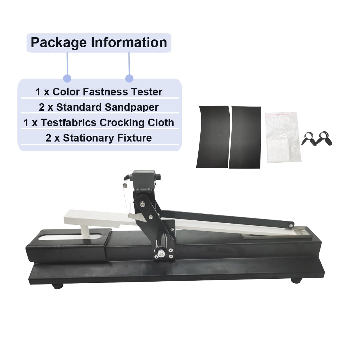INTBUYING Dry Wet Rubbing Fastness Tester AATCC Manual Crockmeter Rub and Color Transfer Testing Color Fastness Tester with 0.62 Inch Friction Head Diameter