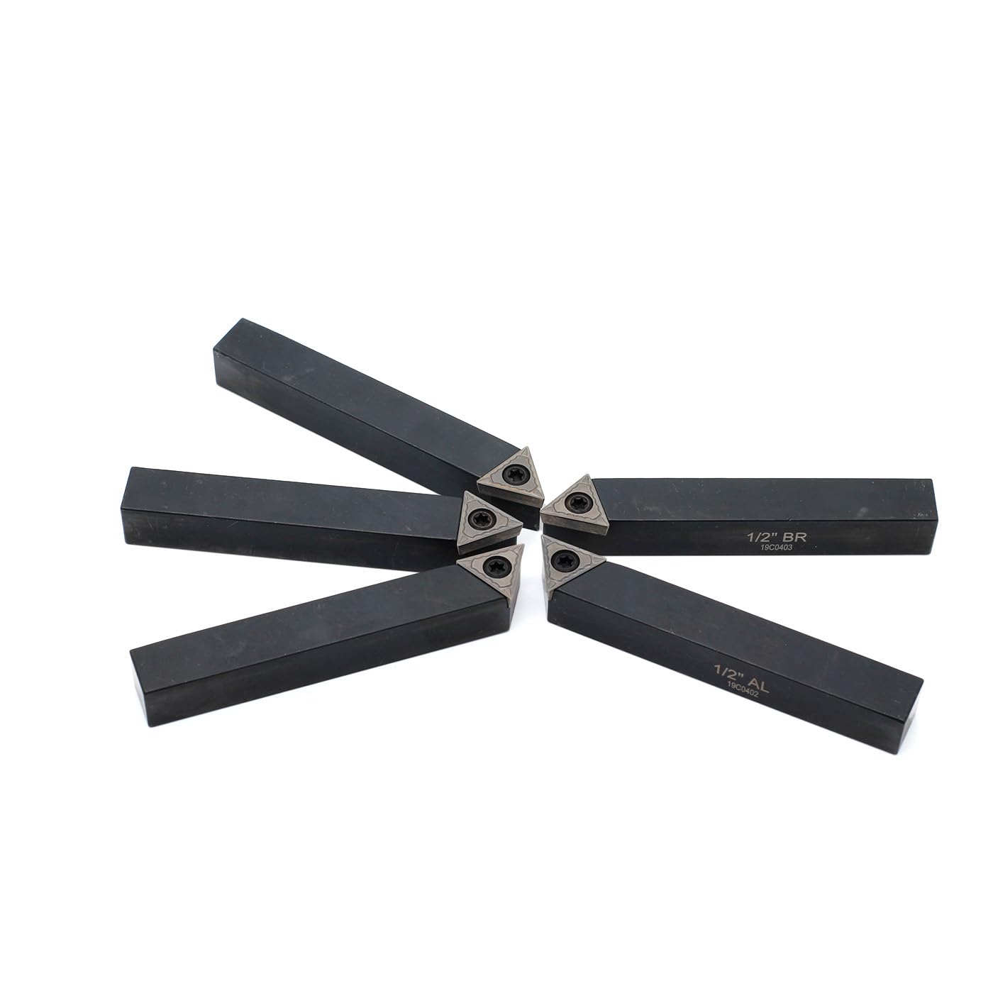 OSCARBIDE 1/2" Mini Lathe Indexable Carbide Turning Tool Holder 5 Pieces/Set,Metal Lathe Cutting Tools with Carbide Inserts TCMT16T304