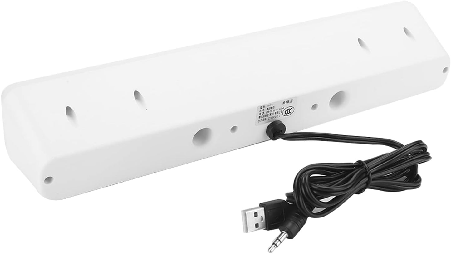 ASHATA 2 3W, Computer Speakers, Subwoofer Soundbar Speaker for Laptop Computer, Channel Bass Speaker Computer Sound