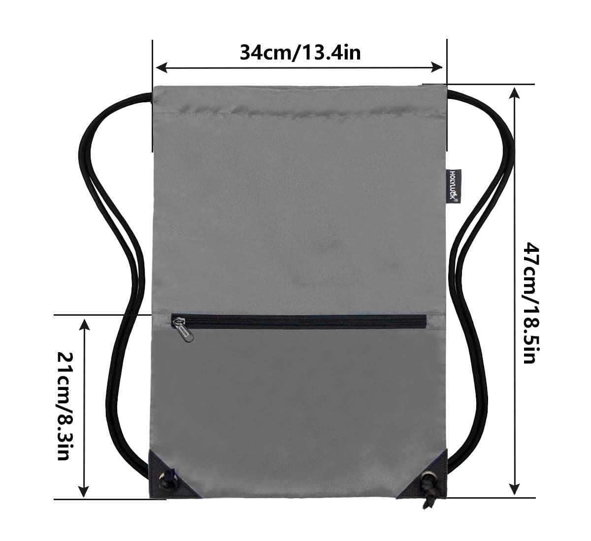 HOLYLUCK Drawstring Backpack Bag Sport Gym Sackpack (dark grey)