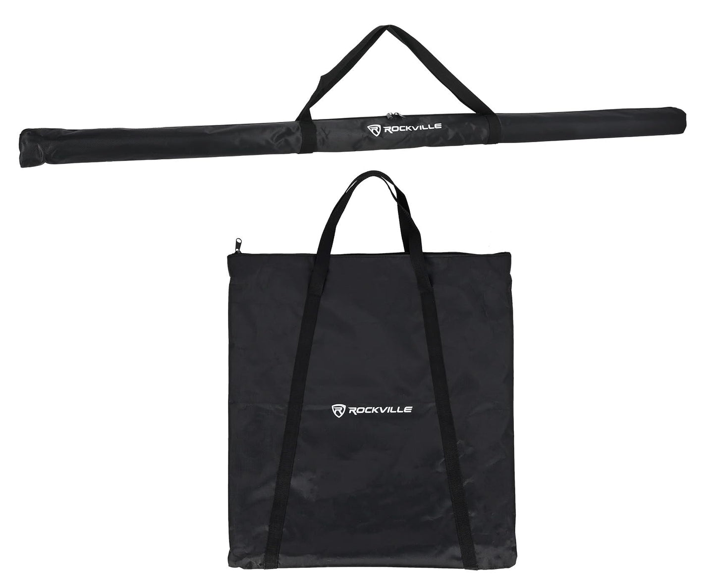 Rockville RLF2 10 Ft Multi-Purpose Speaker/Lighting/Projector Stand, Flat-Base, Air Cushion System, Tiltable Projector Tray, for DJs and Event Professionals