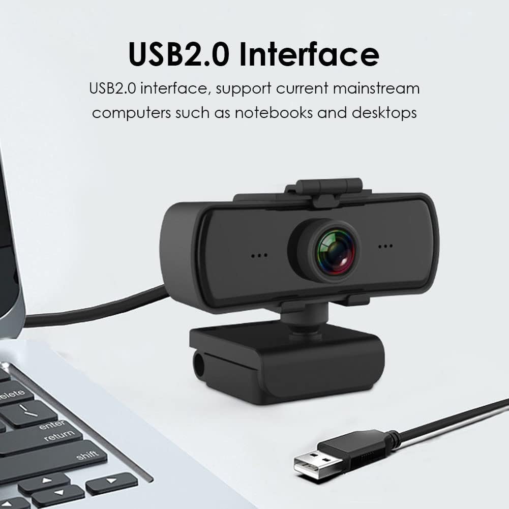 Wisoqu 1080P 3.26mm 110 Business Webcam with Noise Cancelling Microphone, Length Wide Angle Lens USB PTZ Camera