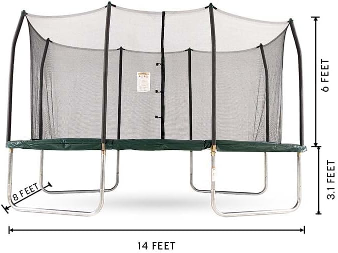 Skywalker Trampolines 14X8 15x9 FT Rectangle Trampoline with Enclosure Net