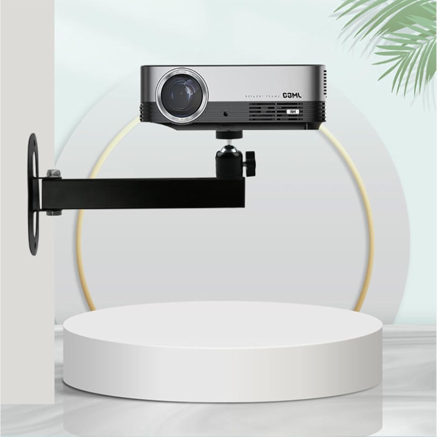 FINXRoll 1/4" 8.46in Foldable Universal Projector & CCTV Camera Wall/Ceiling Mount Bracket (Black) - Screw, Adjustable