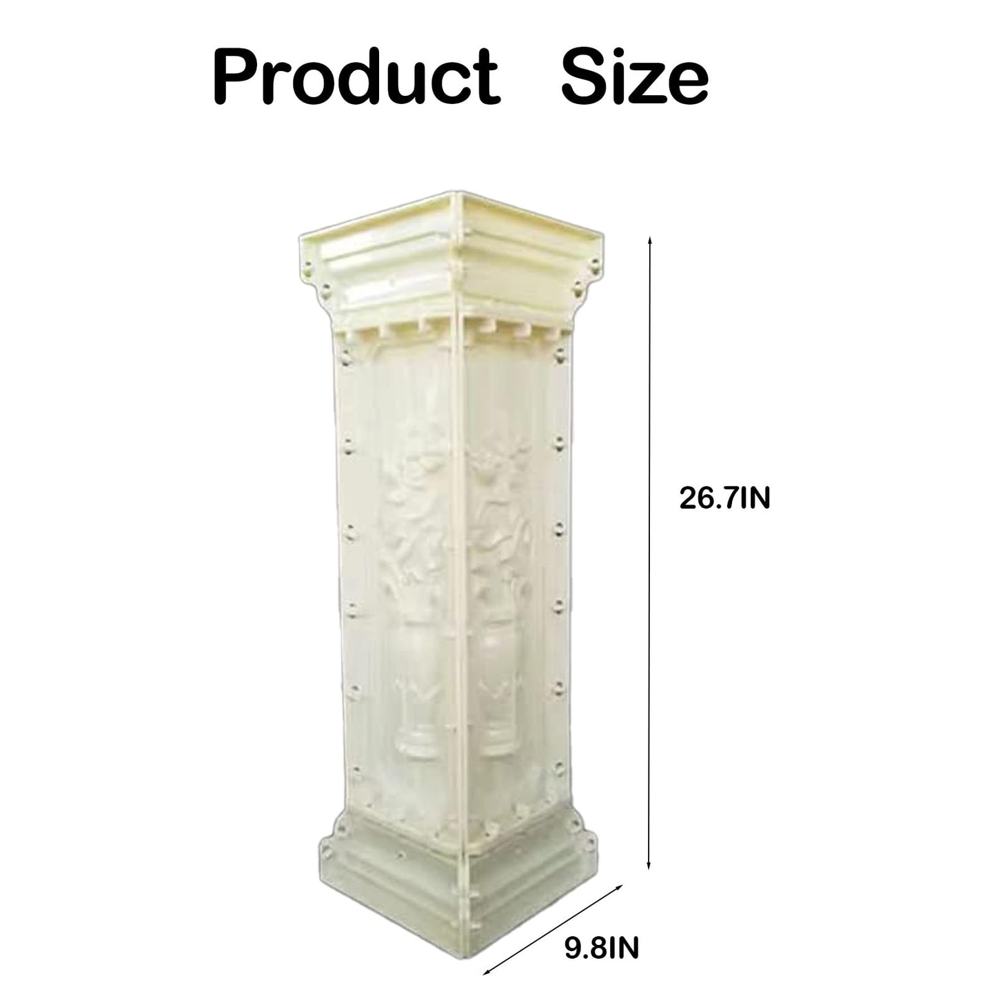 Pillar Concrete Molds,26.78" Plastic Pillar Mould Garden Reusable DIY Casting Cement Plaster Concrete Mould (MD)