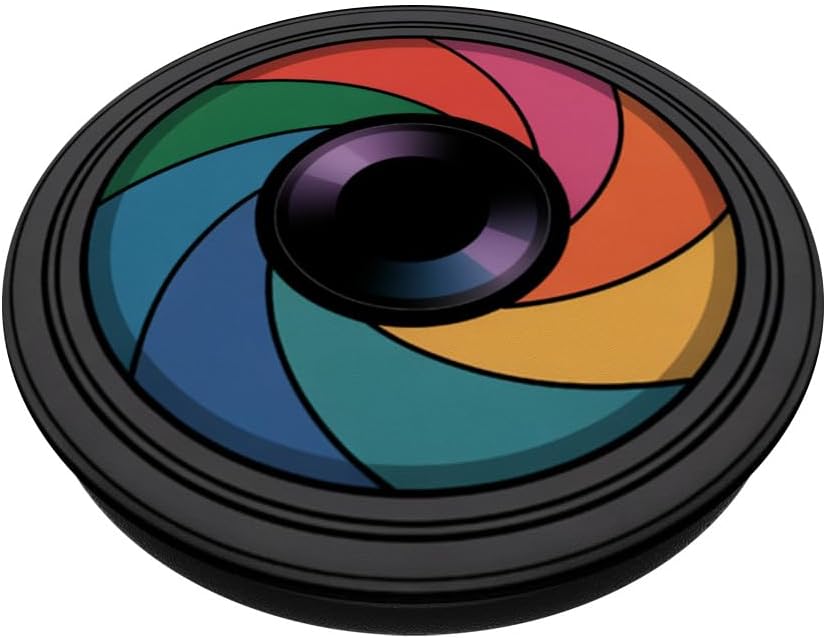Creative Rainbow Aperture Photography Lens Colorful Camera Lens Aperture Photography PopSockets Adhesive PopGrip