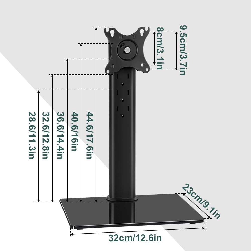 BFTOU 13"32" 5 80x80mm/95x95mm 77lbs Monitor Stand for Screens Swivel Computer Monitor Holder Freestanding Height