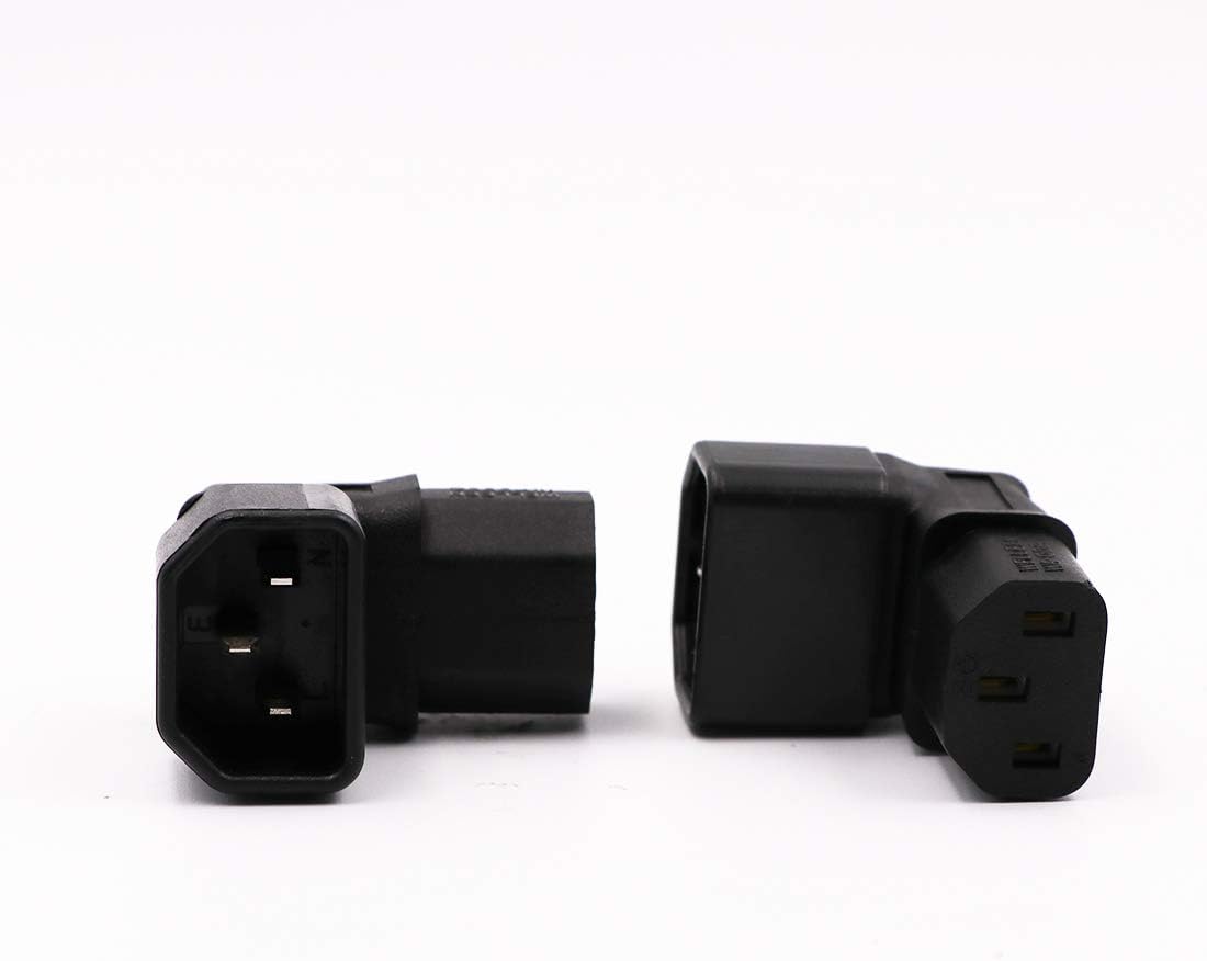 WYMECT C14 C13 90 2 Pack IEC to Power Adapter PDU Plug/Socket Up Degree for LCD Wall Mount TV