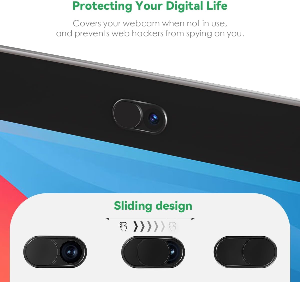 Set CloudValley Webcam Slider & Magnetic Phone Holder (Black)