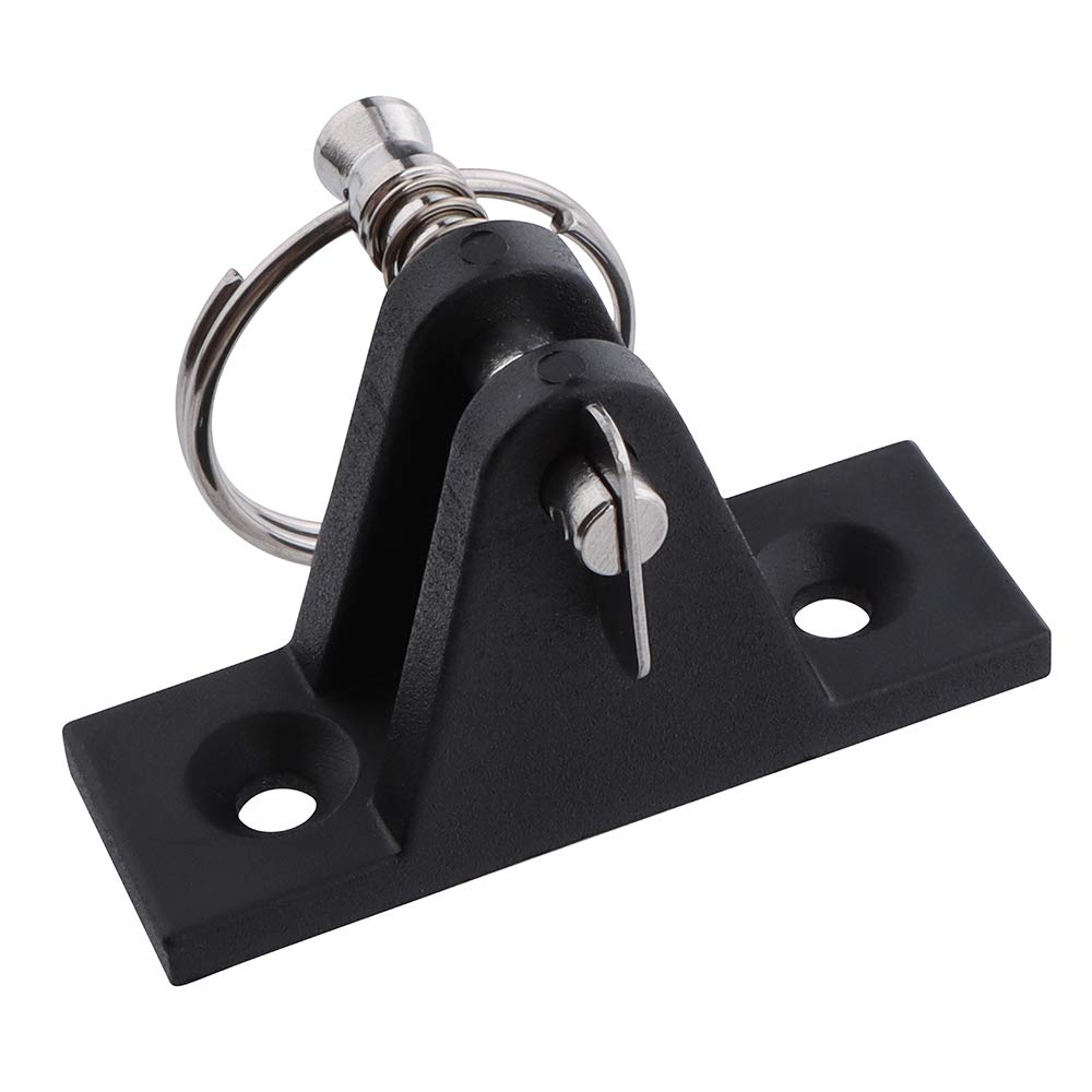 2 Pack Marine Grade Nylon Bimini Top 90°Plastic Deck Hinge with Pin and Ring, 316 Stainless Steel, Free Installation Screws