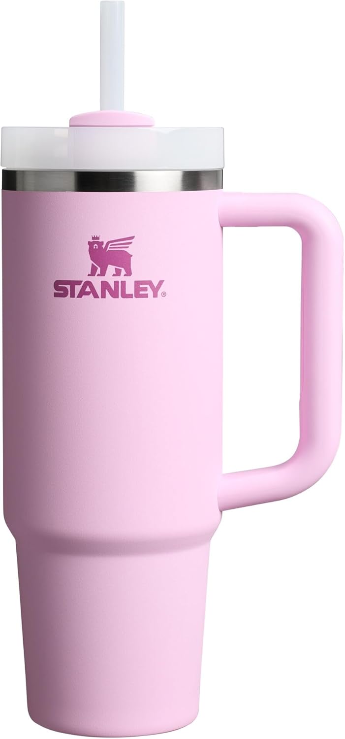 STANLEY Quencher H2.0 Tumbler - 30 oz Insulated Stainless Steel Cup with Handle & Straw | Cherry Blossom