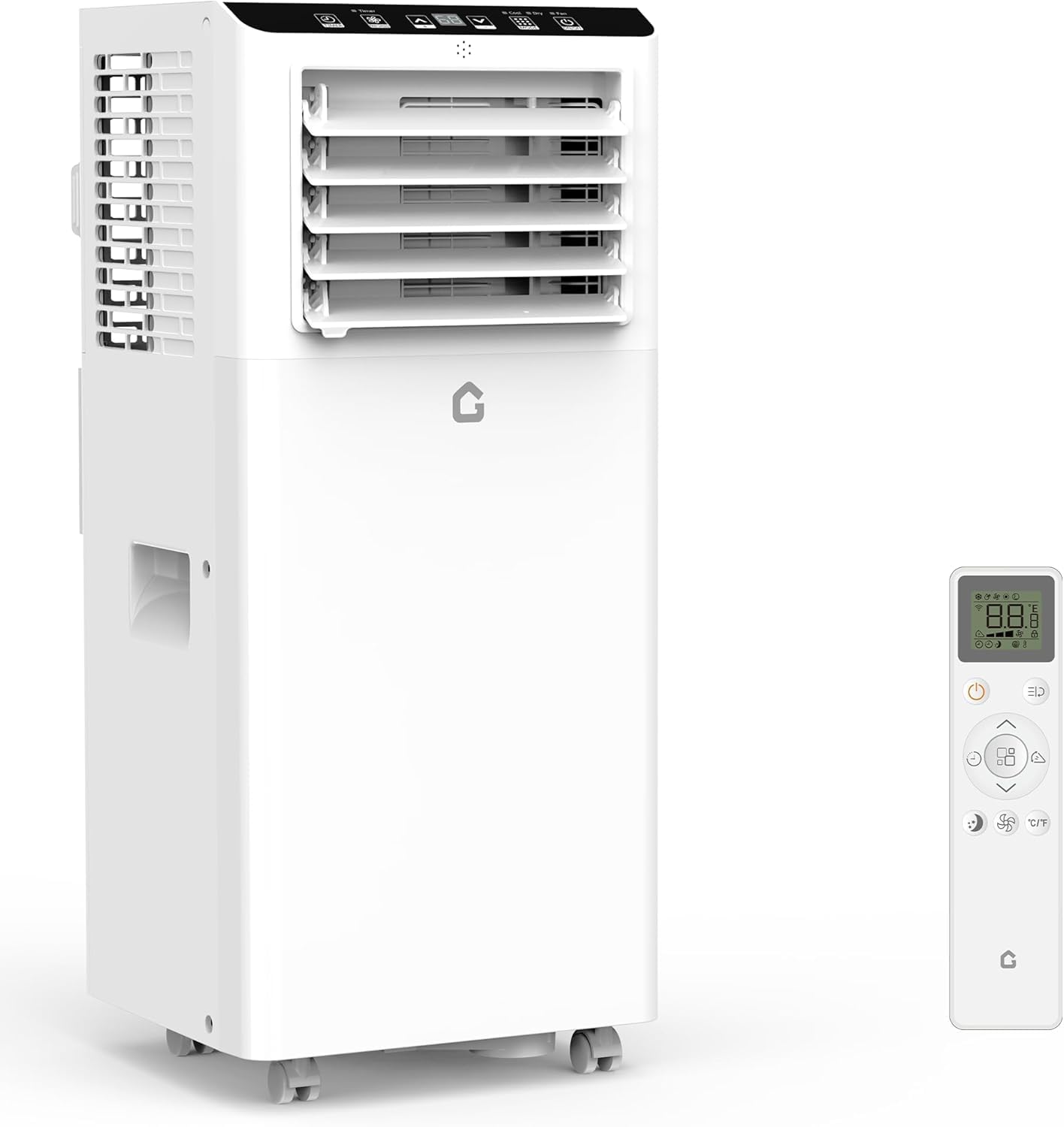 GarveeLife 8,000 BTU Portable Air Conditioners - Smart AC Units Cold Air System Quiet Cooling within 350 sq.ft with Remote Control 24H Timer/Dry/Fan Modes Drain-Free Window Installation Kits