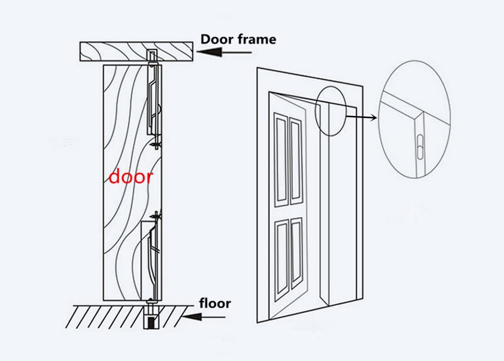 szhdxsy 2-Pack Hidden Latch & Bolt 304 Stainless Steel 6 inch(15cm) Security Door Bolt Latch, Double Door Lever Action Flush Bolt Latch, French Door Slide Bolt Lock,Golden