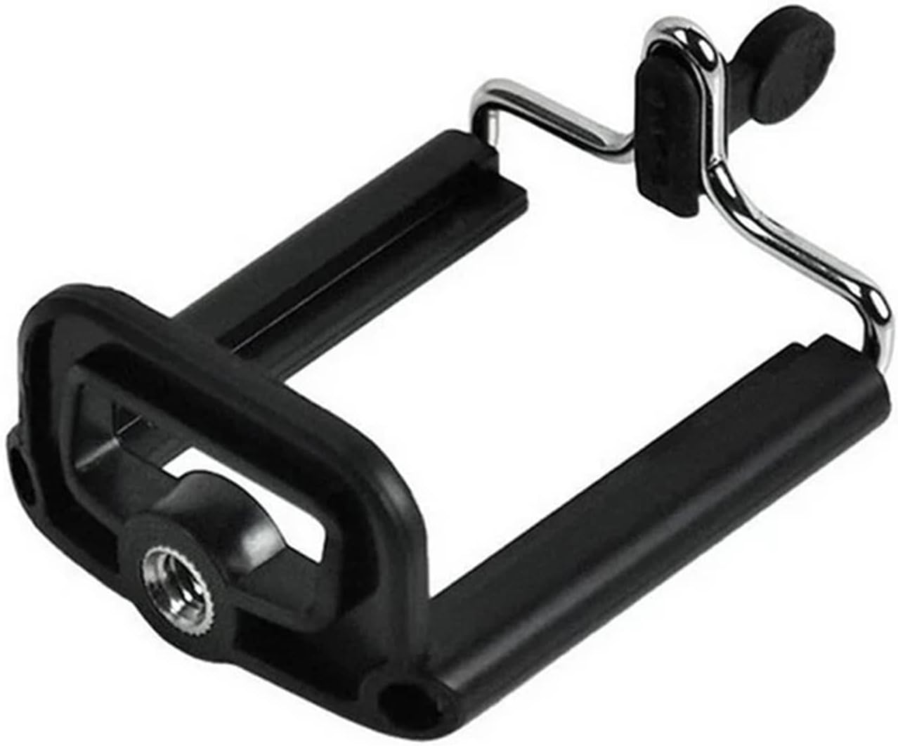 AOYUDJ Black Smartphone Tripod Mount Fits Tripod Monopod Selfie Stick Adjustable Clamp Holder Smartphone Clip