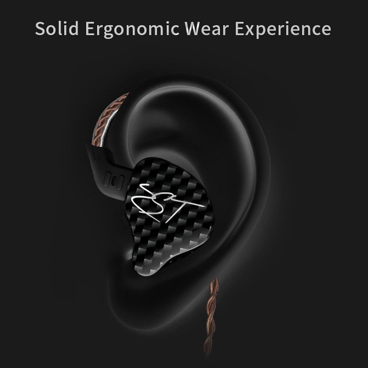 3.5mm 0.75mm 1BA 1DD Mp3 ASHATA Monitor Earbuds in Ear Monitor Headphones with Detachable Cable Right Angle Plug Pin