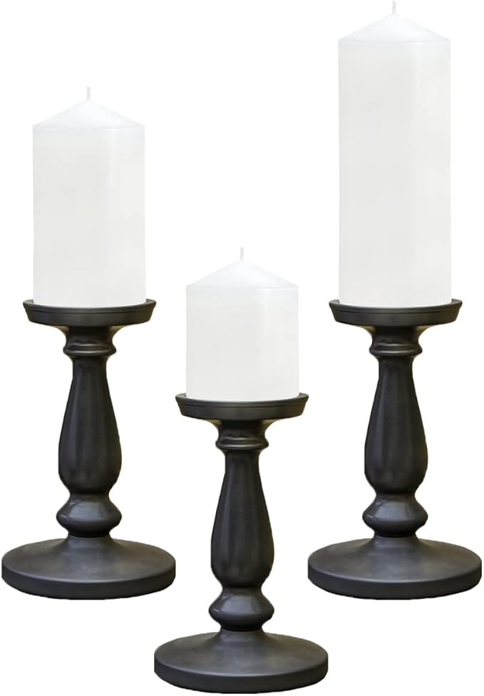 Pillar Candles 3 x 4, 6, and 8 inches, Large Handmade Candles Set of 3, Decorative Candles for Wedding, Home Decoration, Dinner, Church, Multiple Colors Available
