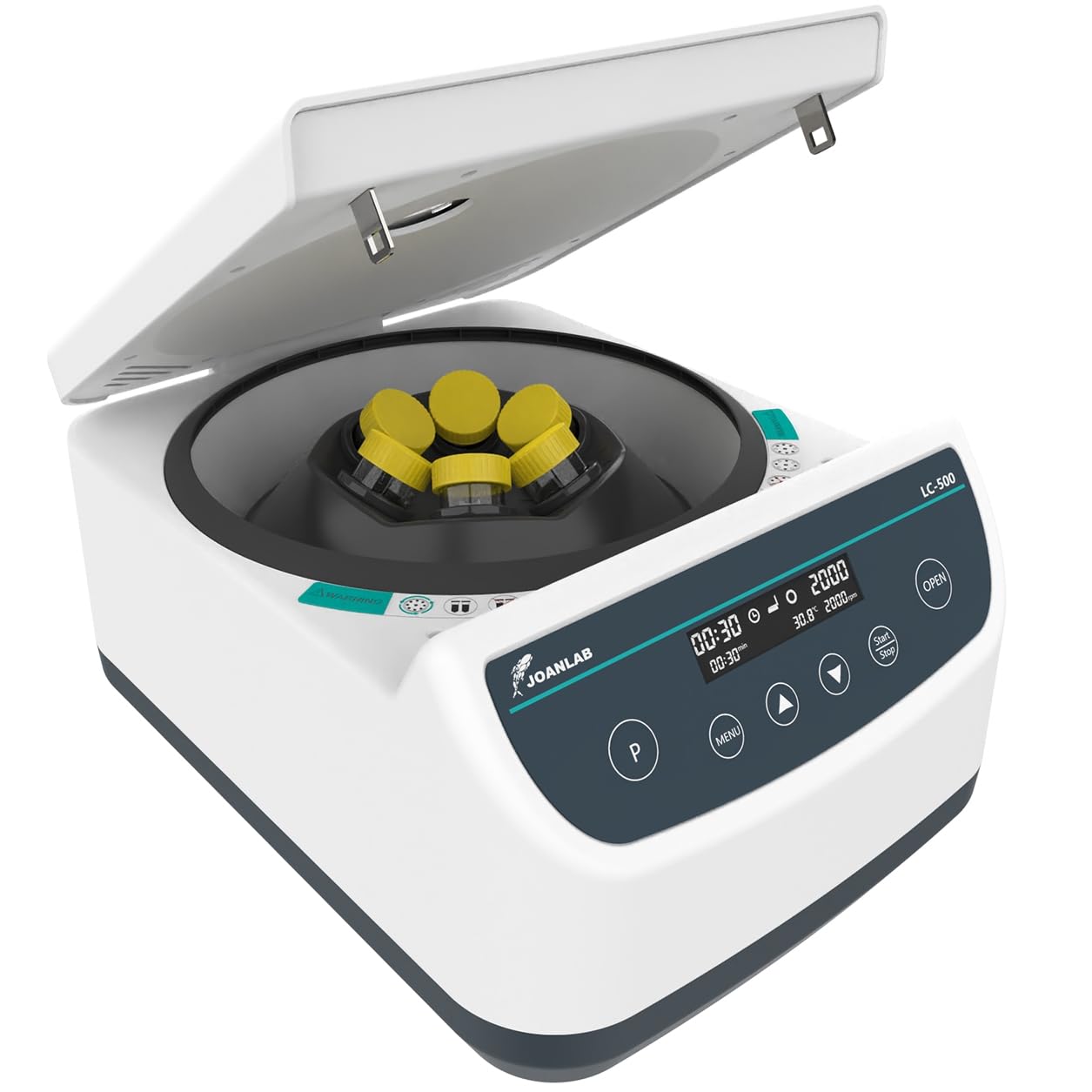 JOANLAB Digital Lab Centrifuge Machine 2ml/5ml/10ml/15ml/50ml x 6,Low Speed 500-4000rpm,2146xg RCF Lab Benchtop Centrifuges w/Time