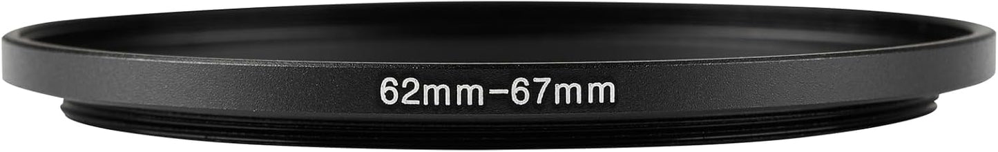 JOYTOLIN 62-67mm Metal Step-Up/Down Ring Adapter Compatible with Mirrorless Cameras DSLR Lens, UV CPL ND Filter Thread