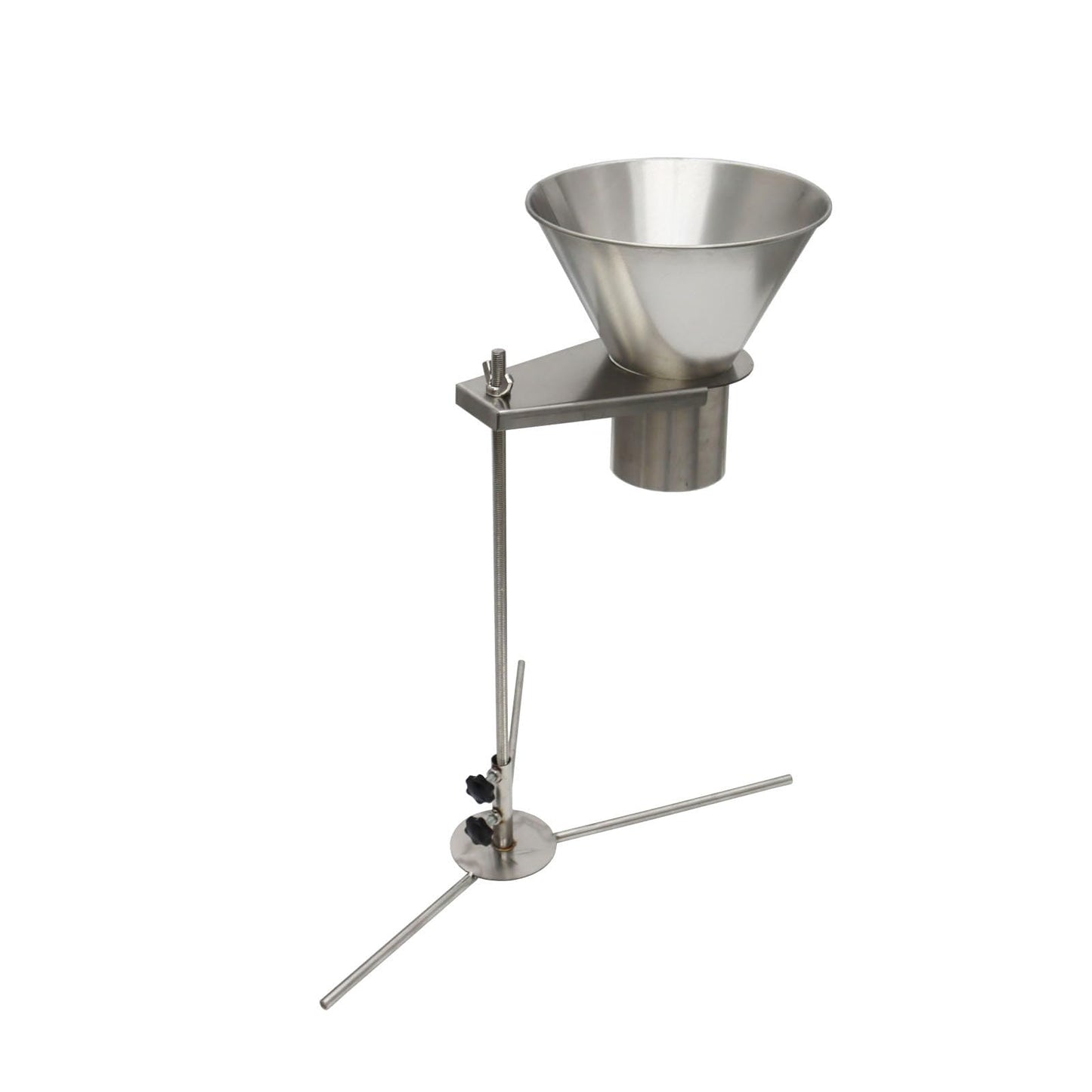 INTBUYING Stainless Steel Feeding Hopper Funnel with Stand Food Grade Kitchen Funnel Hopper for Powder Paste Liquid and Granule Manual Filling 8 cm
