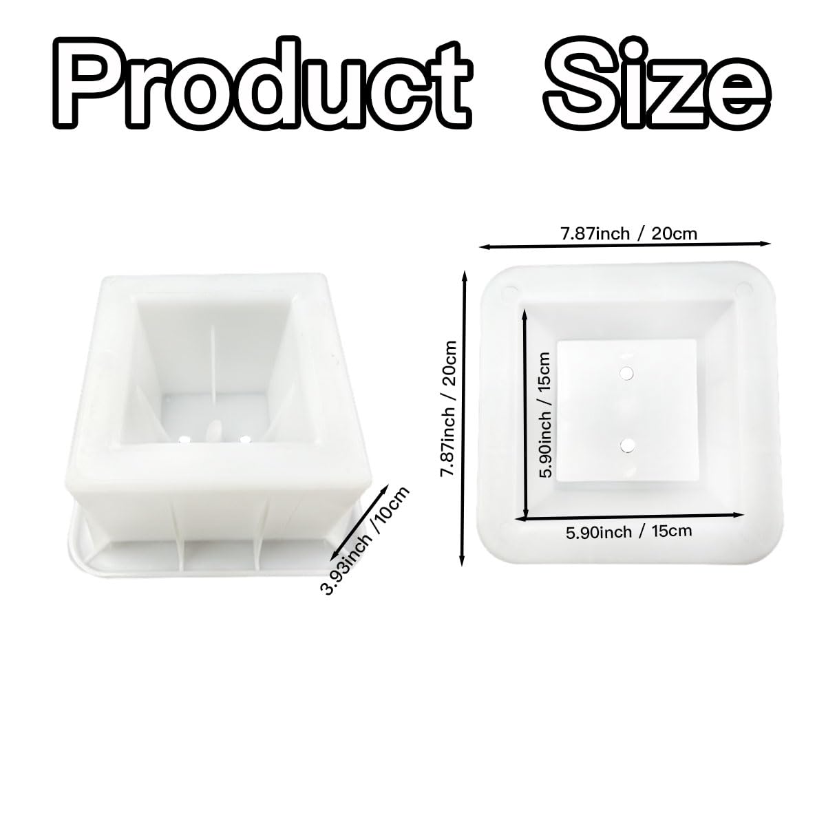 MWYZGMOLD Concrete Brick Molds - Reusable ABS Plastic Square Hollow Block Molds for DIY Garden Wall,Pathway Edging,Planter - Cement Block Mold for Construction, Landscaping