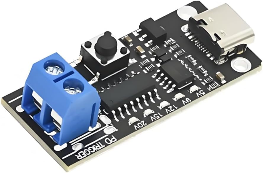 TechVrajna 1-Pack 100W 3.0 3.0 5V/9V/12V/15V/20V 5A USB-C Fast Charge Trigger Module, PD / QC Protocol Support
