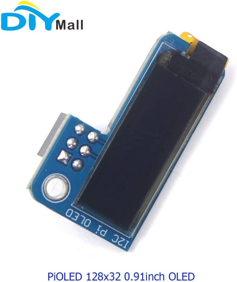DIYmall 0.91inch I2C 128X32 SSD1306 1pc) PiOLED OLED Display Module for Raspberry Pi (White x