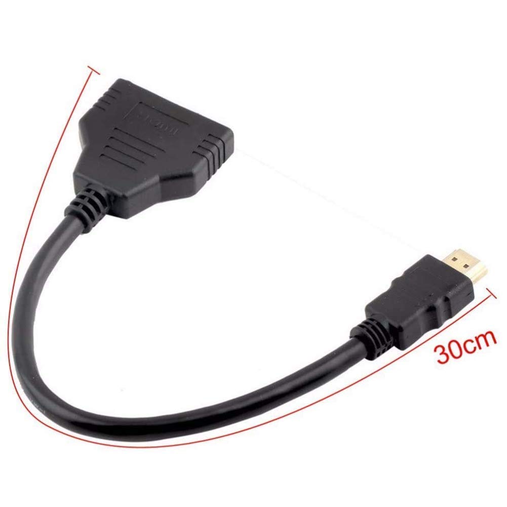 Marmoin 1 2 1 2 1080P HDMI Cable Splitter in Out HDMI Adapter Cable HDMI Male to Dual Female to Way, Support Two The