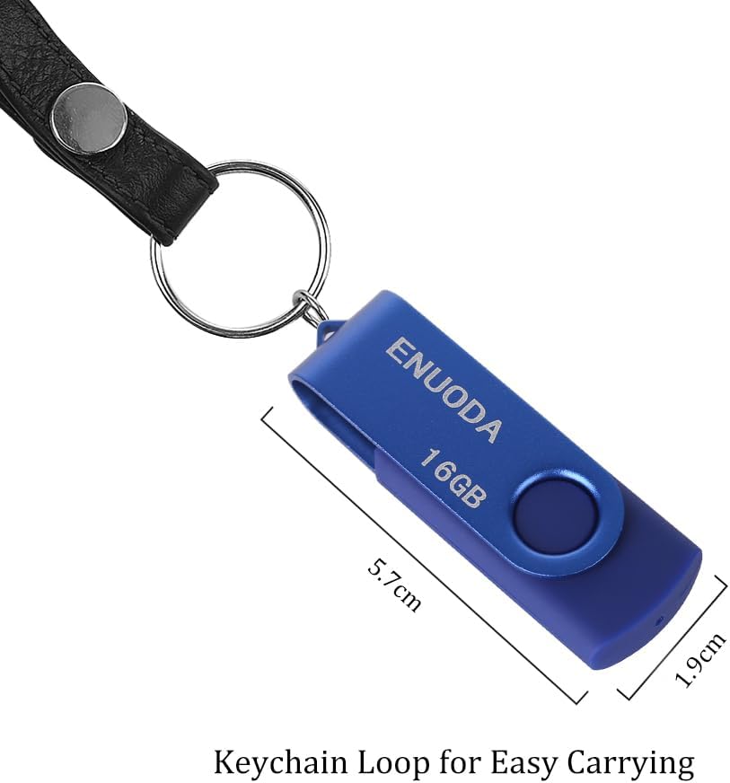 ENUODA 16GB 2 Pack 16GB 2.0 Flash Drive Thumb Drives USB Memory Stick Jump Drive Pen Drive for Storage and Backup (Blue
