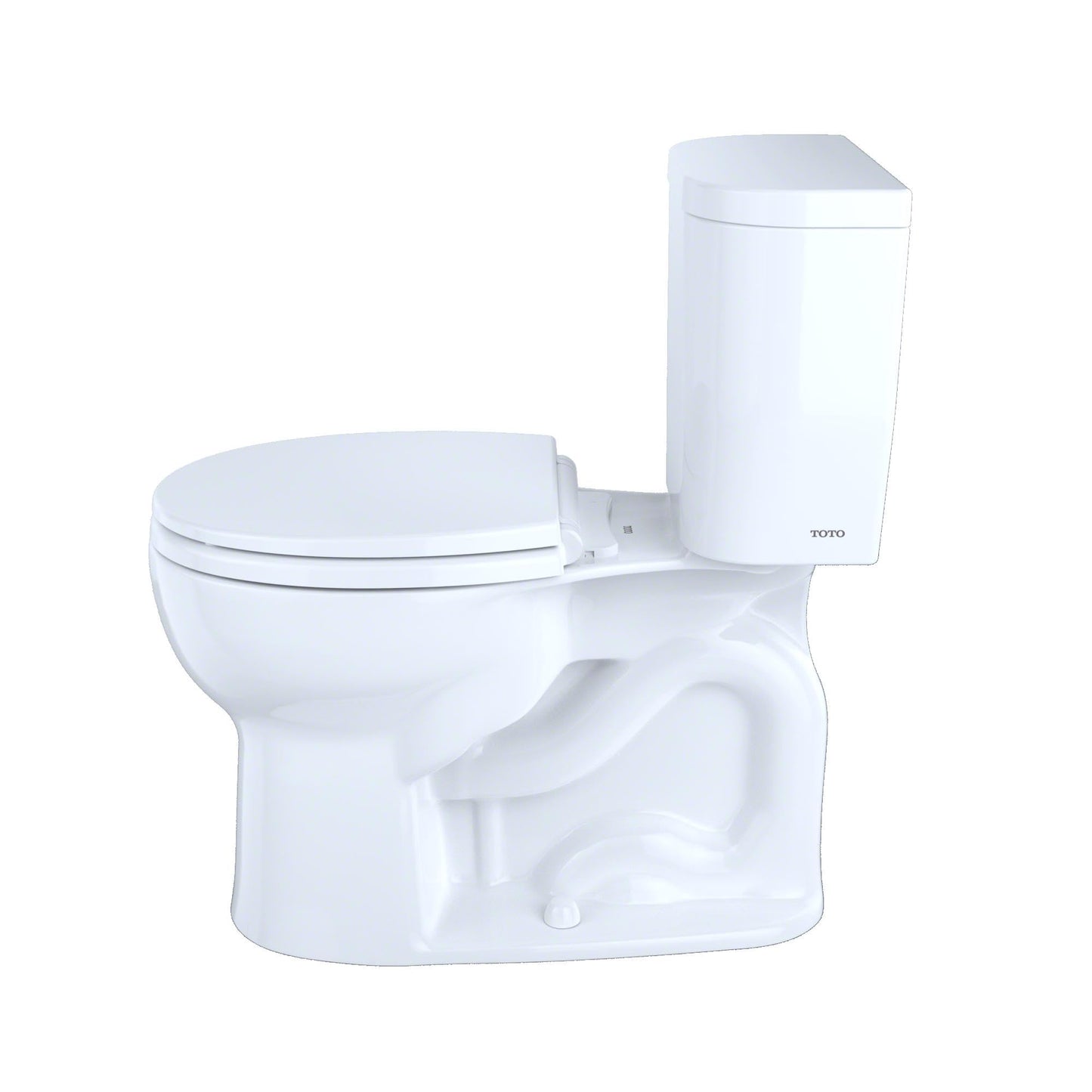 TOTO® EntradaTM Two-Piece Round 1.28 GPF Universal Height Toilet, Cotton White - CST243EF#01
