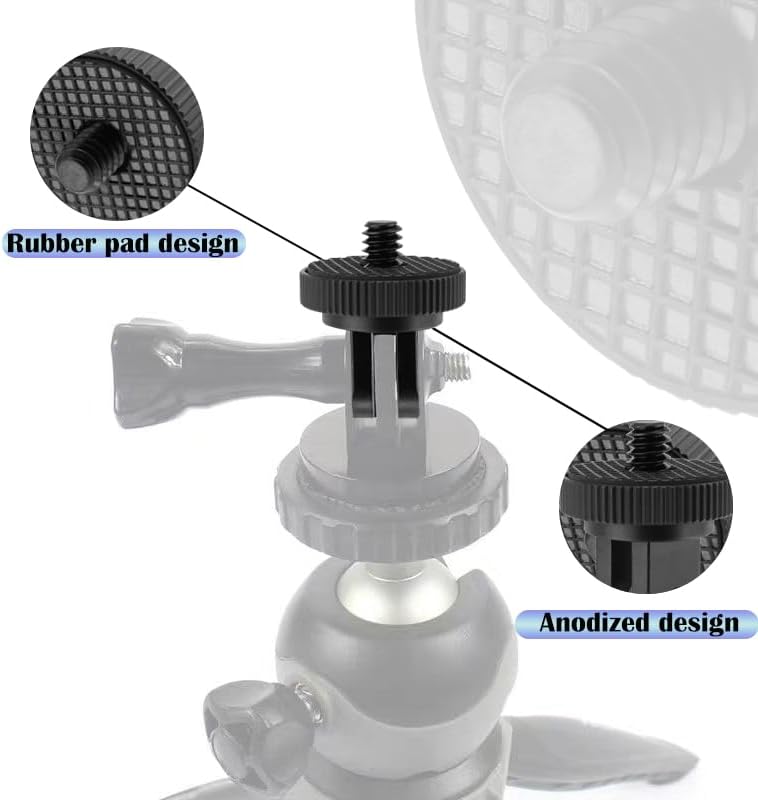 BENACES 3 Pack 1/4"-20 Insta360 Camera Tripod Mount Adapters, Aluminum Standard Camera Screw Converter Connectors