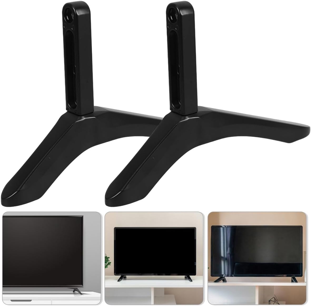 BESPORTBLE Aluminum Alloy Tv Stand Legs Tabletop Mount Stable Base No-Drill Heavy Duty Support Bracket for Flat Screen